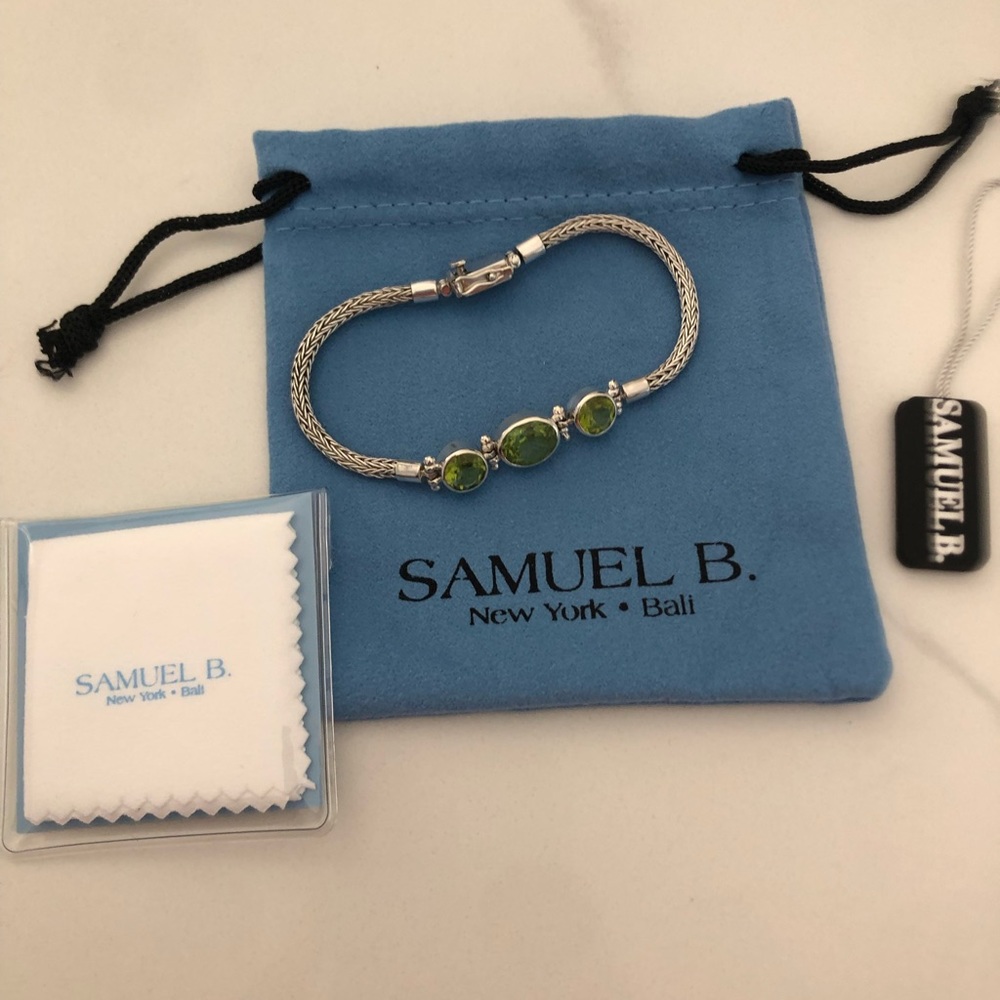 Samuel B. Sterling Silver Peridot Tulang Naga Bracelet